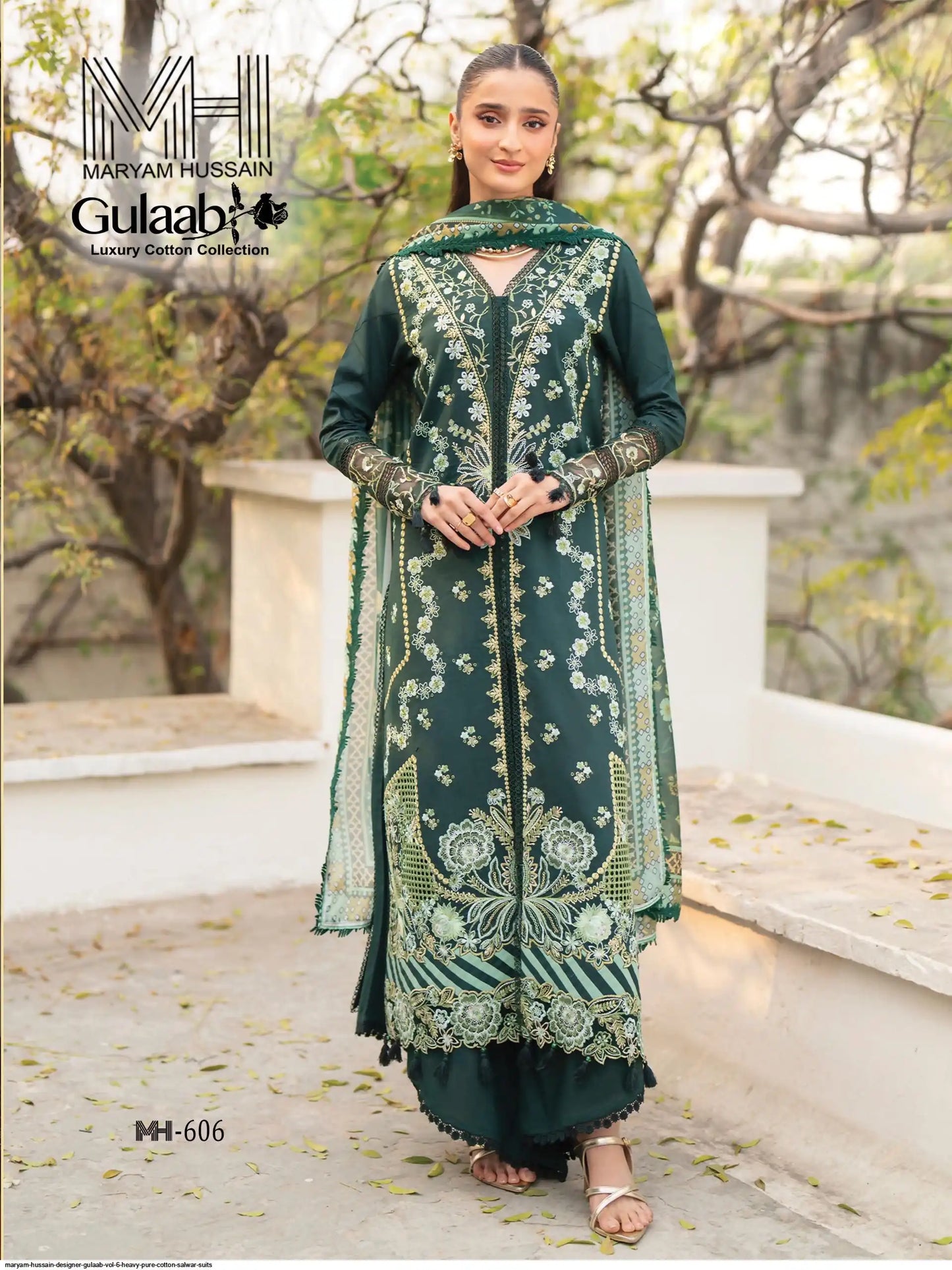 MARYAM HUSSAIN DESIGNER GULAAB VOL 6 HEAVY PURE COTTON SALWAR SUITS
