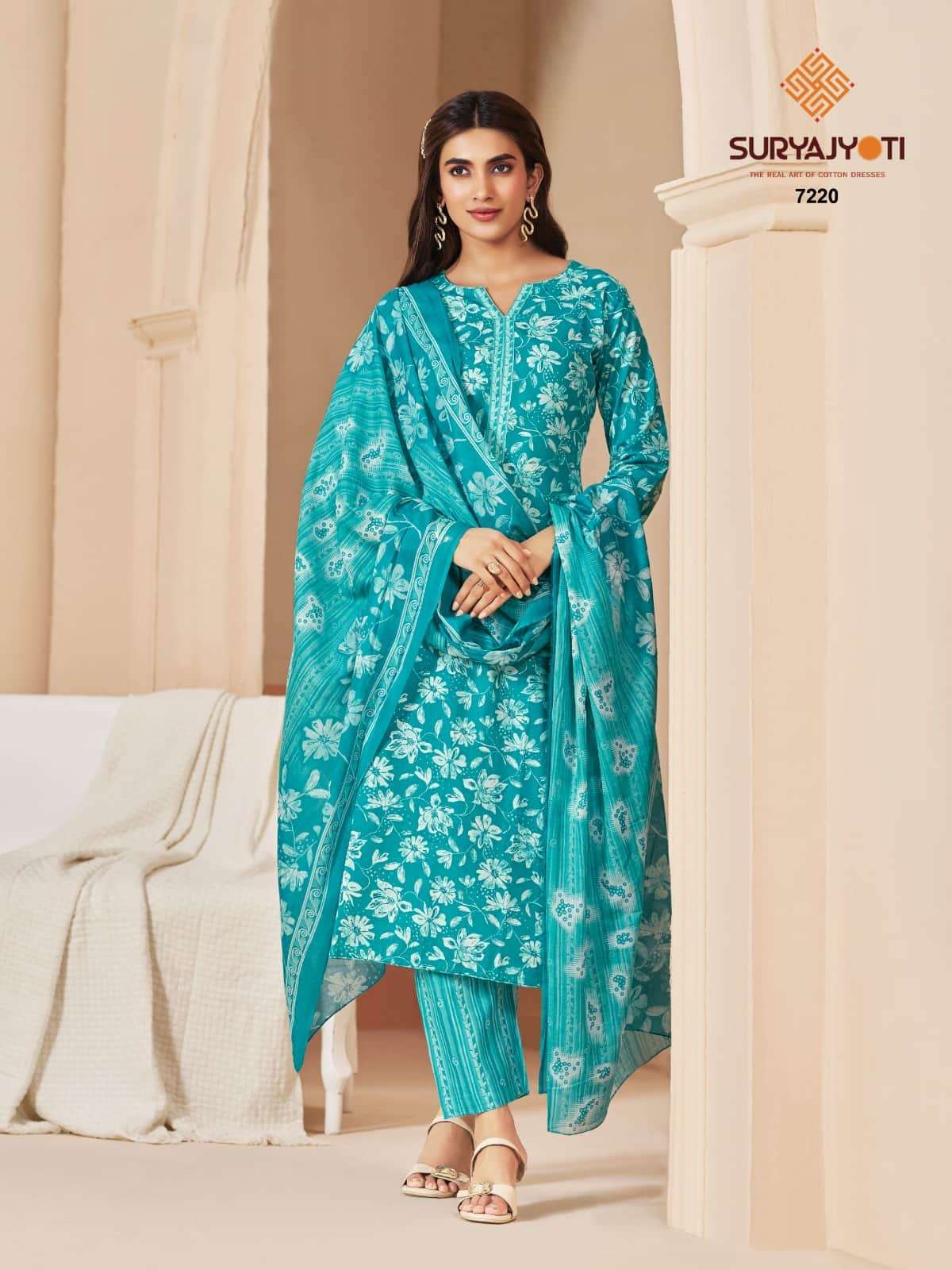 SURYAJYOTI TRENDY COTTON VOL 72 TOP BOTTOM DUPATTA ALL COTTON