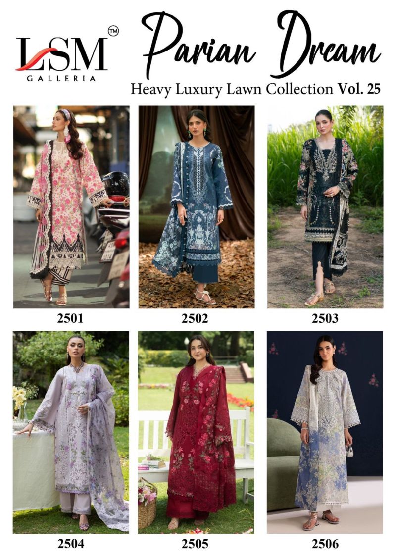 Lsm Parian Dream Vol 25 Cotton Karachi Dress Material Collection