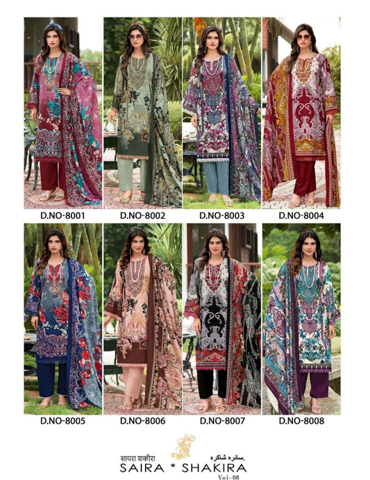 Saira Shakira Vol.08 | Mix Cotton | 8 Pcs Set catalogue image
