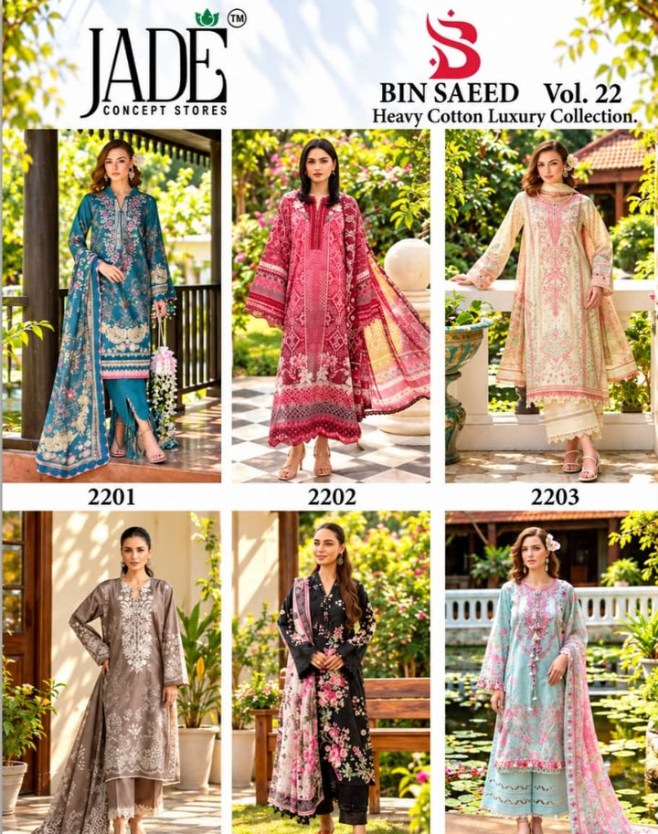 Jade Bin Saeed Vol.22 | Pure Cotton | 6 Pcs Set catalogue image