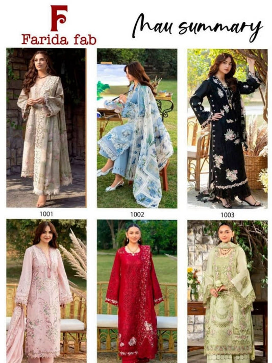 Mau Summary - Farida Fab | Pure Cotton | 6 Pcs Set catalogue image