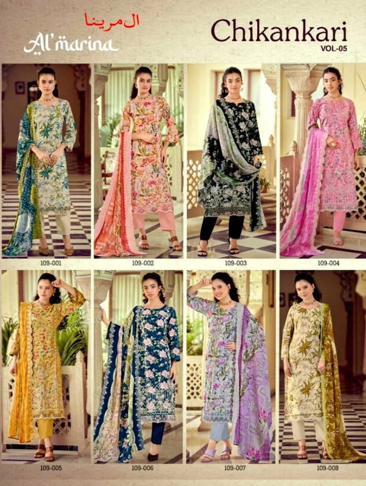 Almarina Chikankari Vol.05 | Pure Cotton | 8 Pcs Set catalogue image