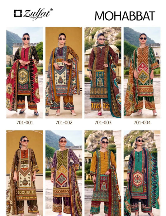Zullay | Mohabbat | Readymade Pure Cotton | 8 Pcs Set catalogue image