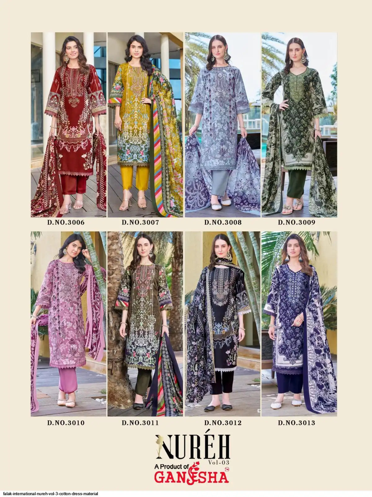GANESHA NUREH VOL 3 COTTON DRESS MATERIAL