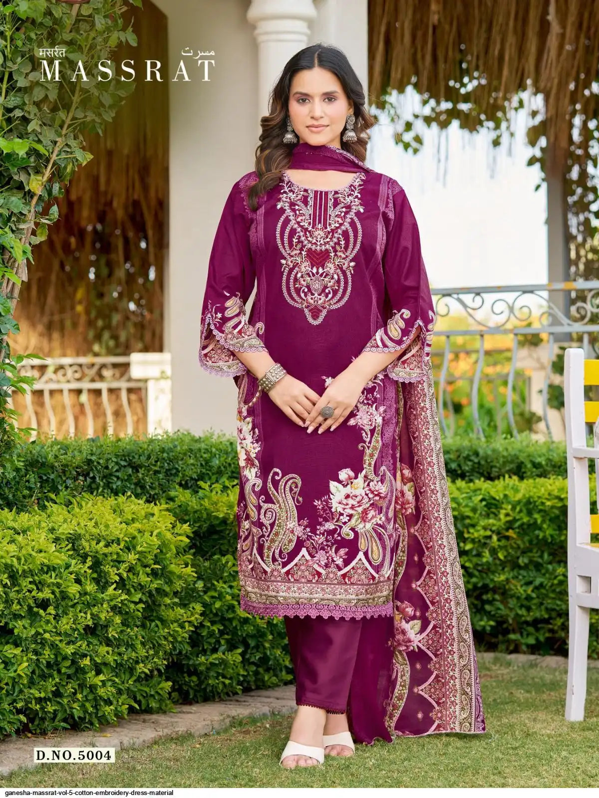 GANESHA MASSRAT VOL 5 COTTON EMBROIDERY DRESS MATERIAL