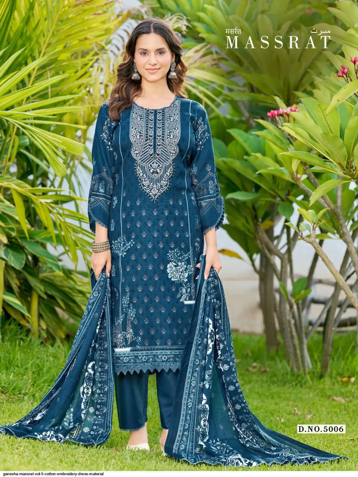 GANESHA MASSRAT VOL 5 COTTON EMBROIDERY DRESS MATERIAL