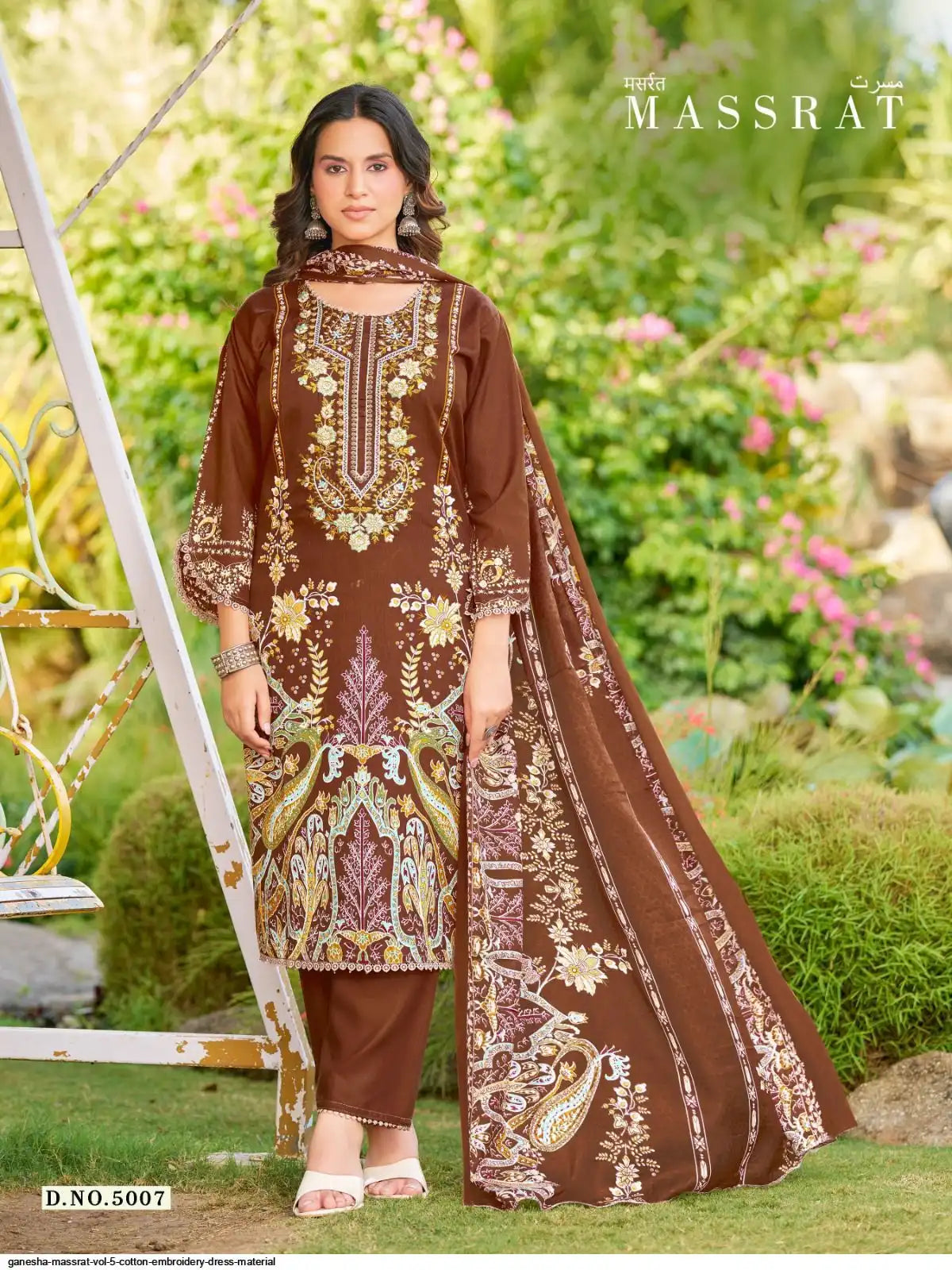 GANESHA MASSRAT VOL 5 COTTON EMBROIDERY DRESS MATERIAL