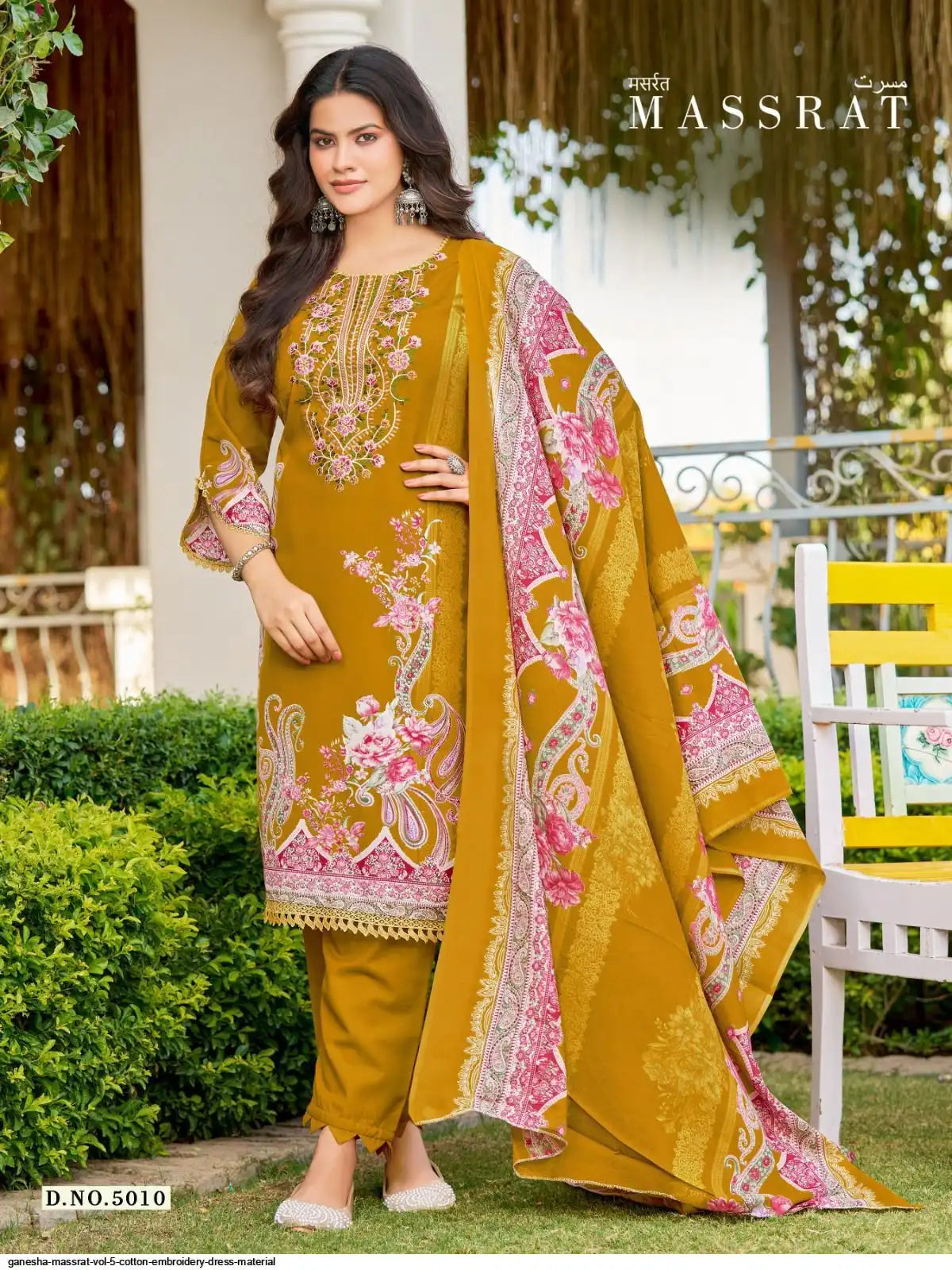 GANESHA MASSRAT VOL 5 COTTON EMBROIDERY DRESS MATERIAL