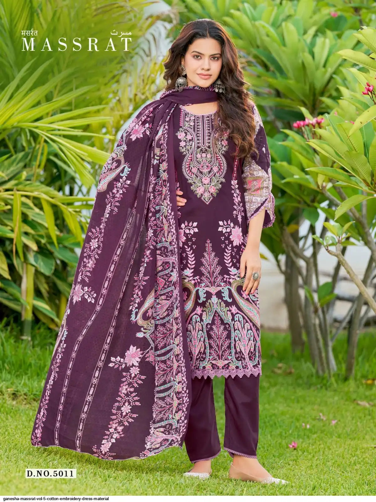 GANESHA MASSRAT VOL 5 COTTON EMBROIDERY DRESS MATERIAL