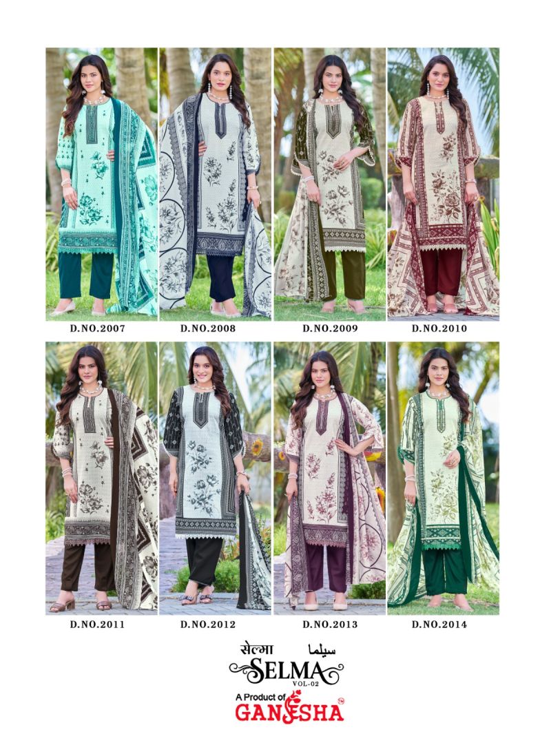 Ganesha Selma Vol 2 Pure Cotton Karachi Dress Material