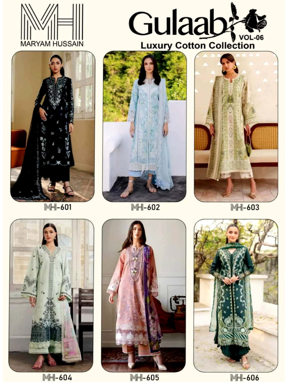 Gulaab Vol-06 Pure Cotton 6 Pcs Set
