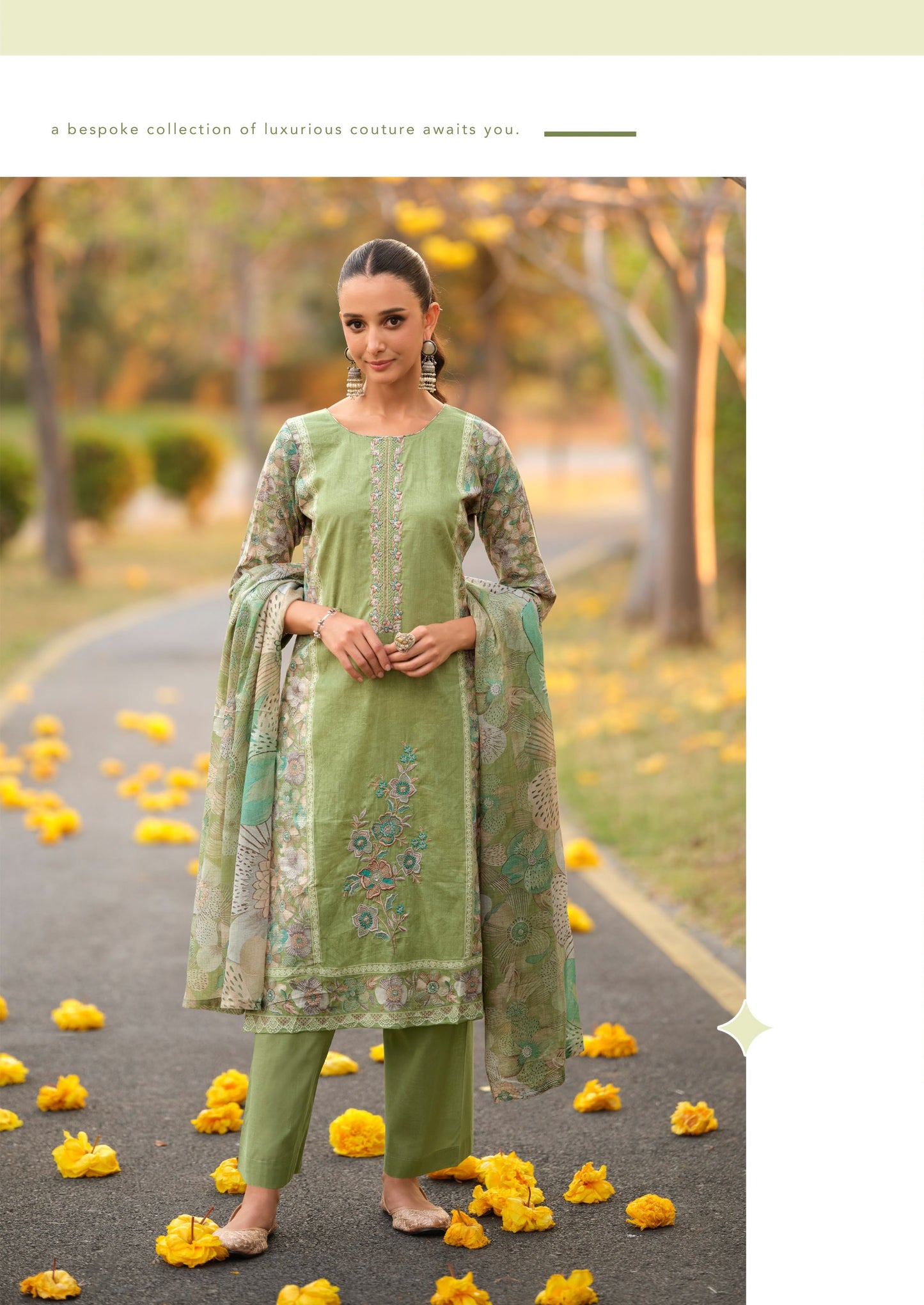 Hermitage Breeze Cambric Cotton Digital Print Embroidery Dress Material