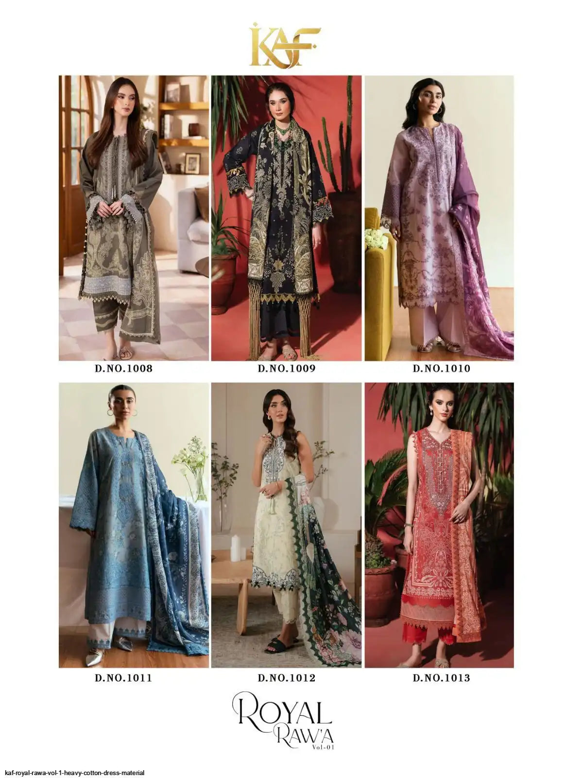 KAF ROYAL RAWA VOL 1 HEAVY COTTON DRESS MATERIAL