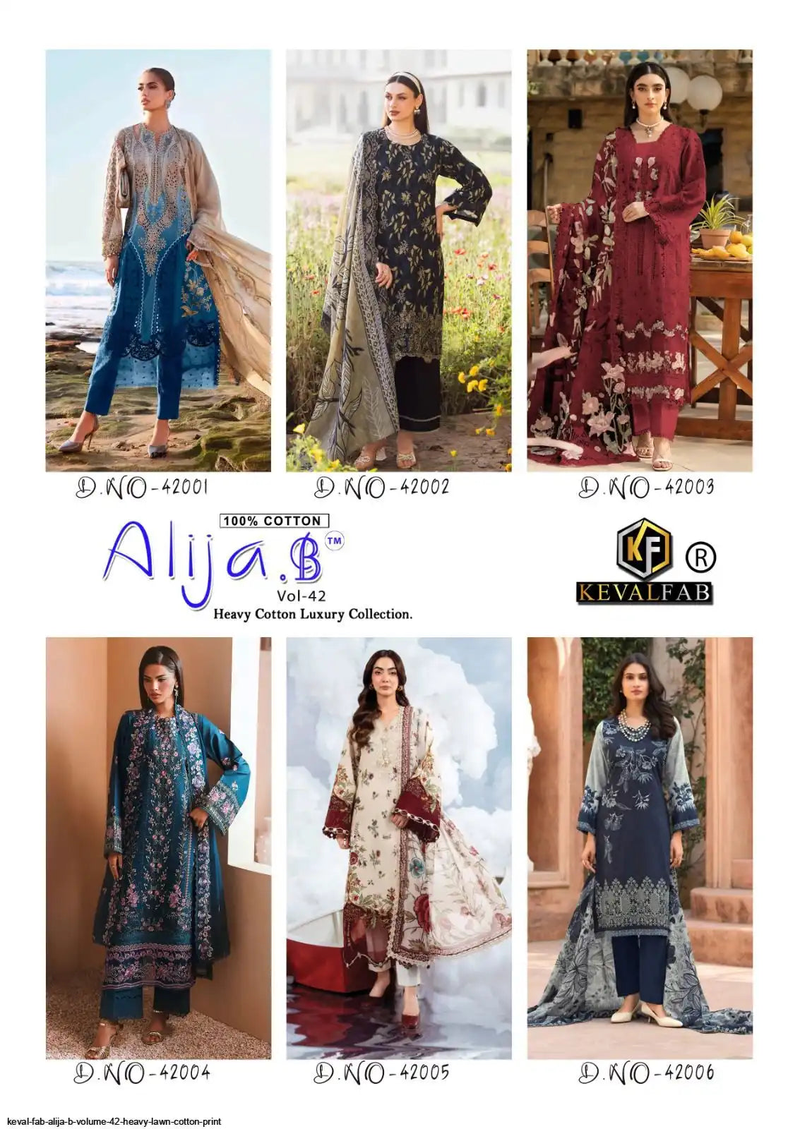 KEVAL FAB ALIJA B VOLUME 42 HEAVY LAWN COTTON PRINT