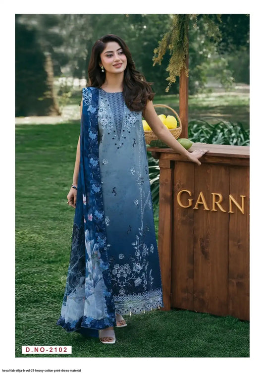 KEVAL FAB ELLIJA B VOL 21 HEAVY COTTON PRINT DRESS MATERIAL