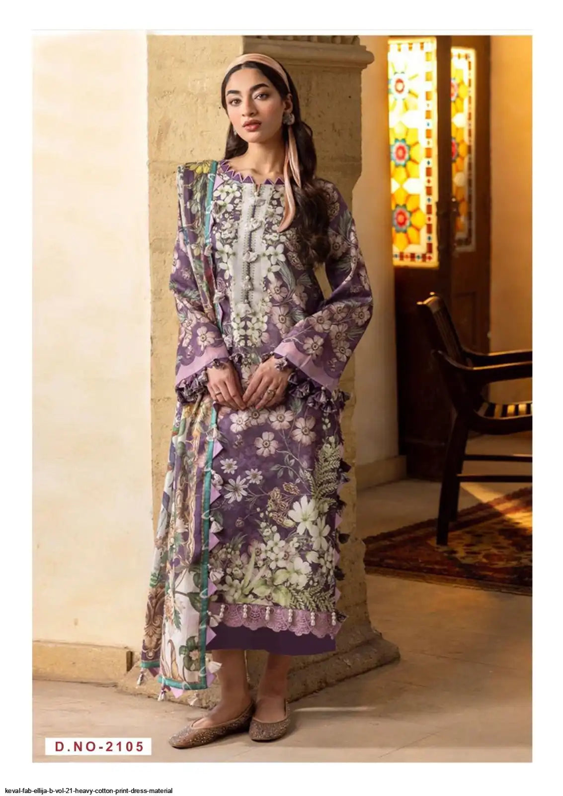 KEVAL FAB ELLIJA B VOL 21 HEAVY COTTON PRINT DRESS MATERIAL
