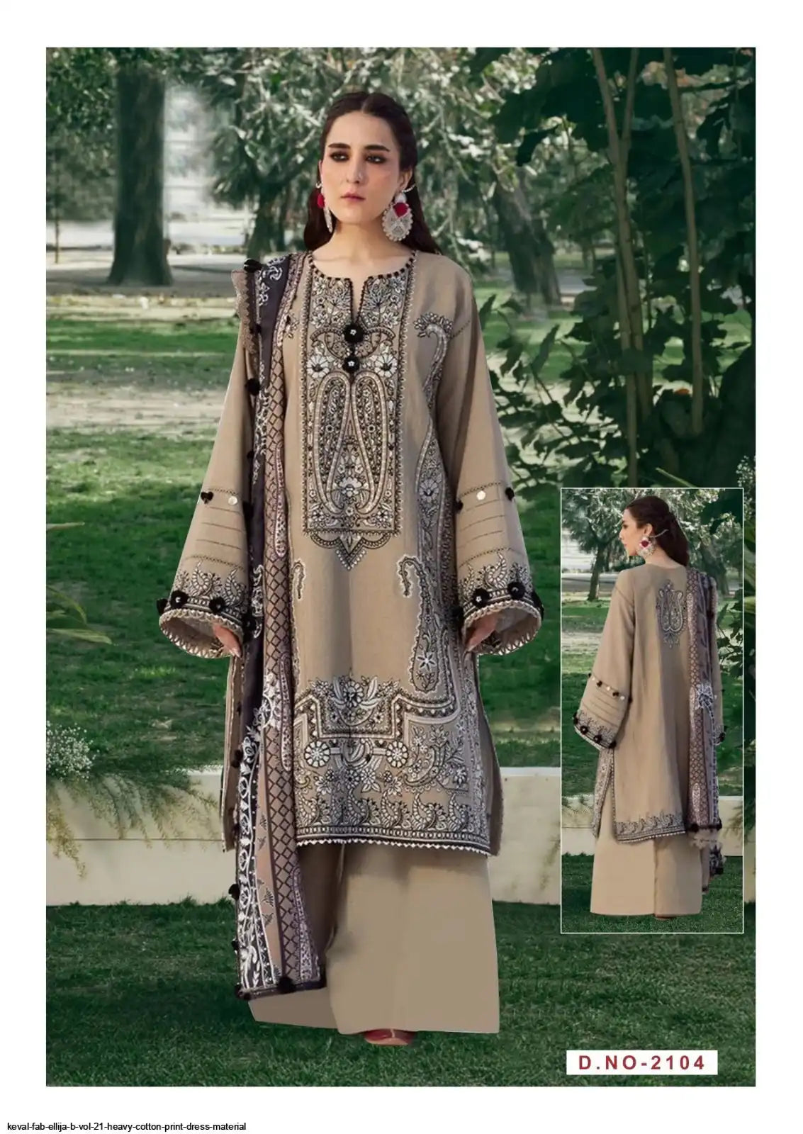 KEVAL FAB ELLIJA B VOL 21 HEAVY COTTON PRINT DRESS MATERIAL