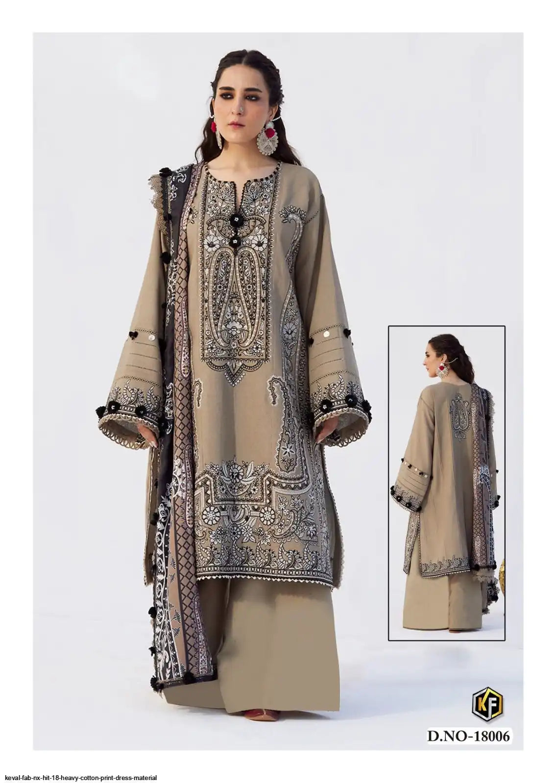 KEVAL FAB NX HIT 18 HEAVY COTTON PRINT DRESS MATERIAL