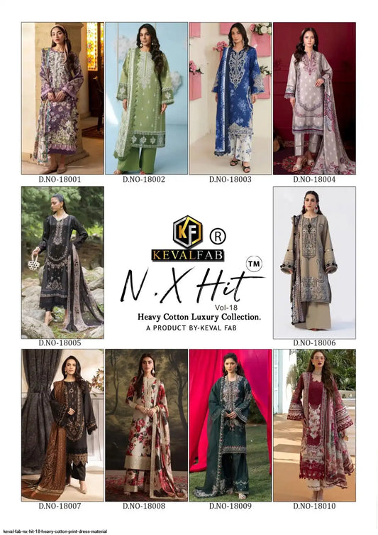 KEVAL FAB NX HIT 18 HEAVY COTTON PRINT DRESS MATERIAL