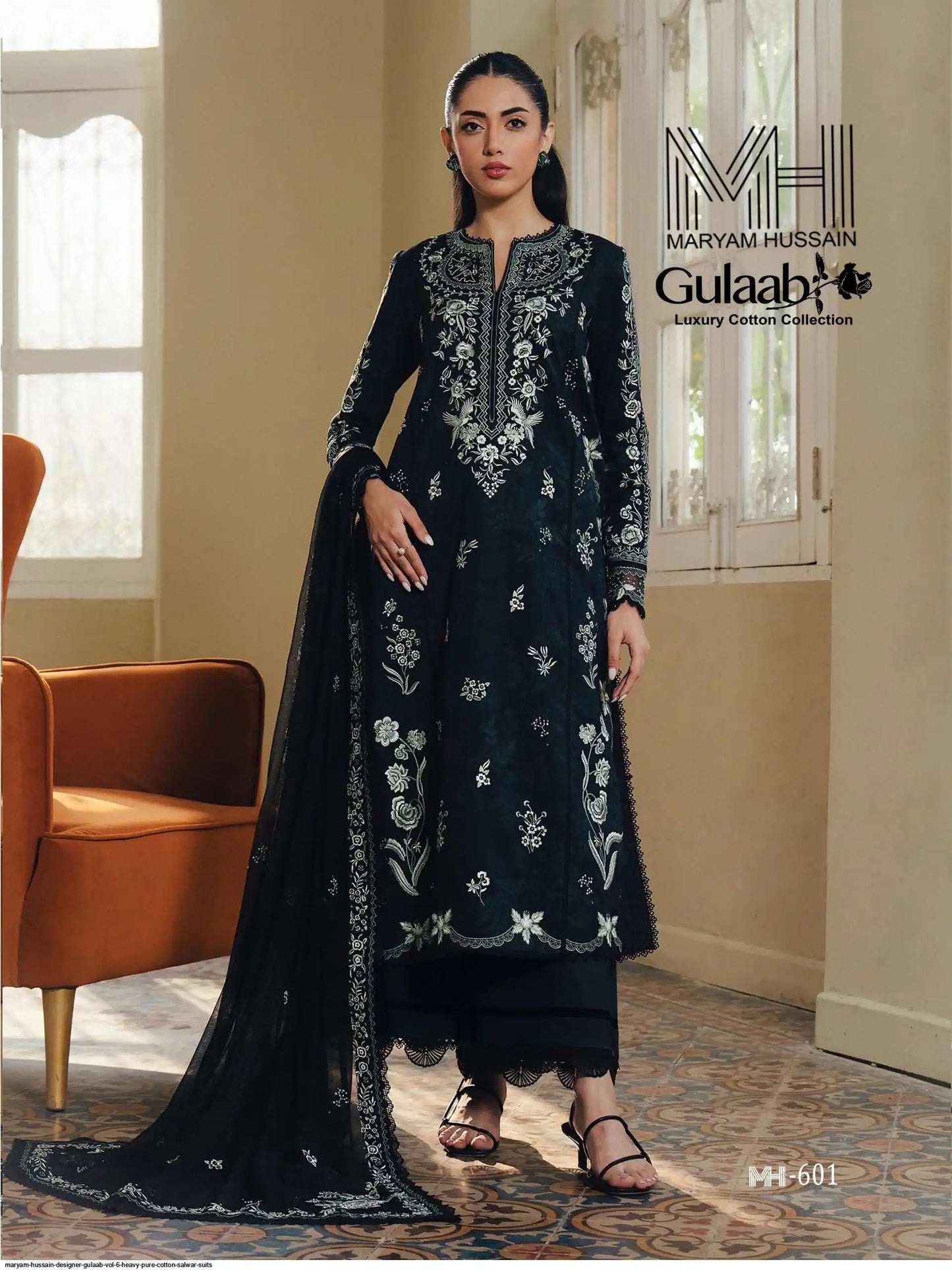 MARYAM HUSSAIN DESIGNER GULAAB VOL 6 HEAVY PURE COTTON SALWAR SUITS