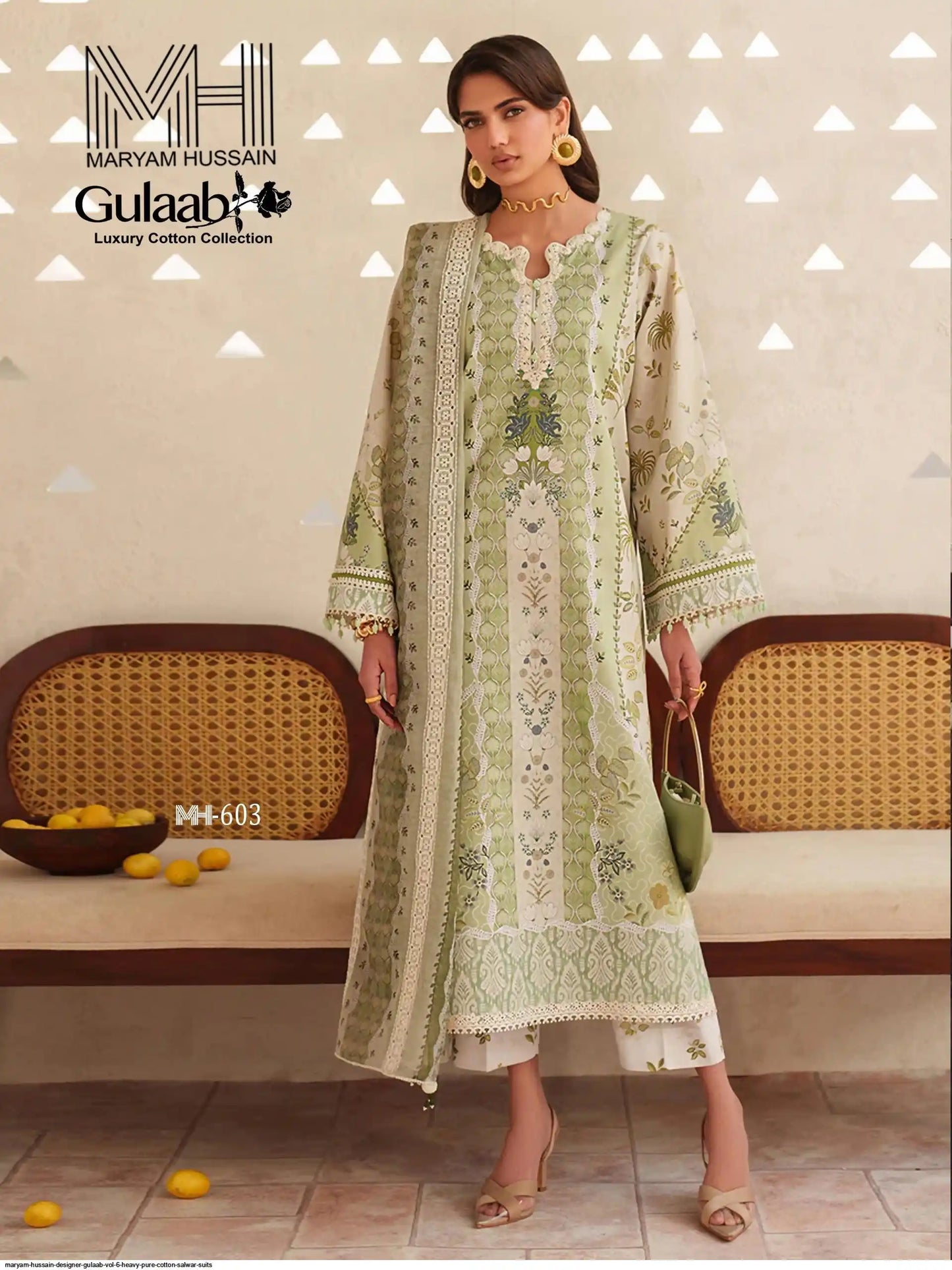 MARYAM HUSSAIN DESIGNER GULAAB VOL 6 HEAVY PURE COTTON SALWAR SUITS