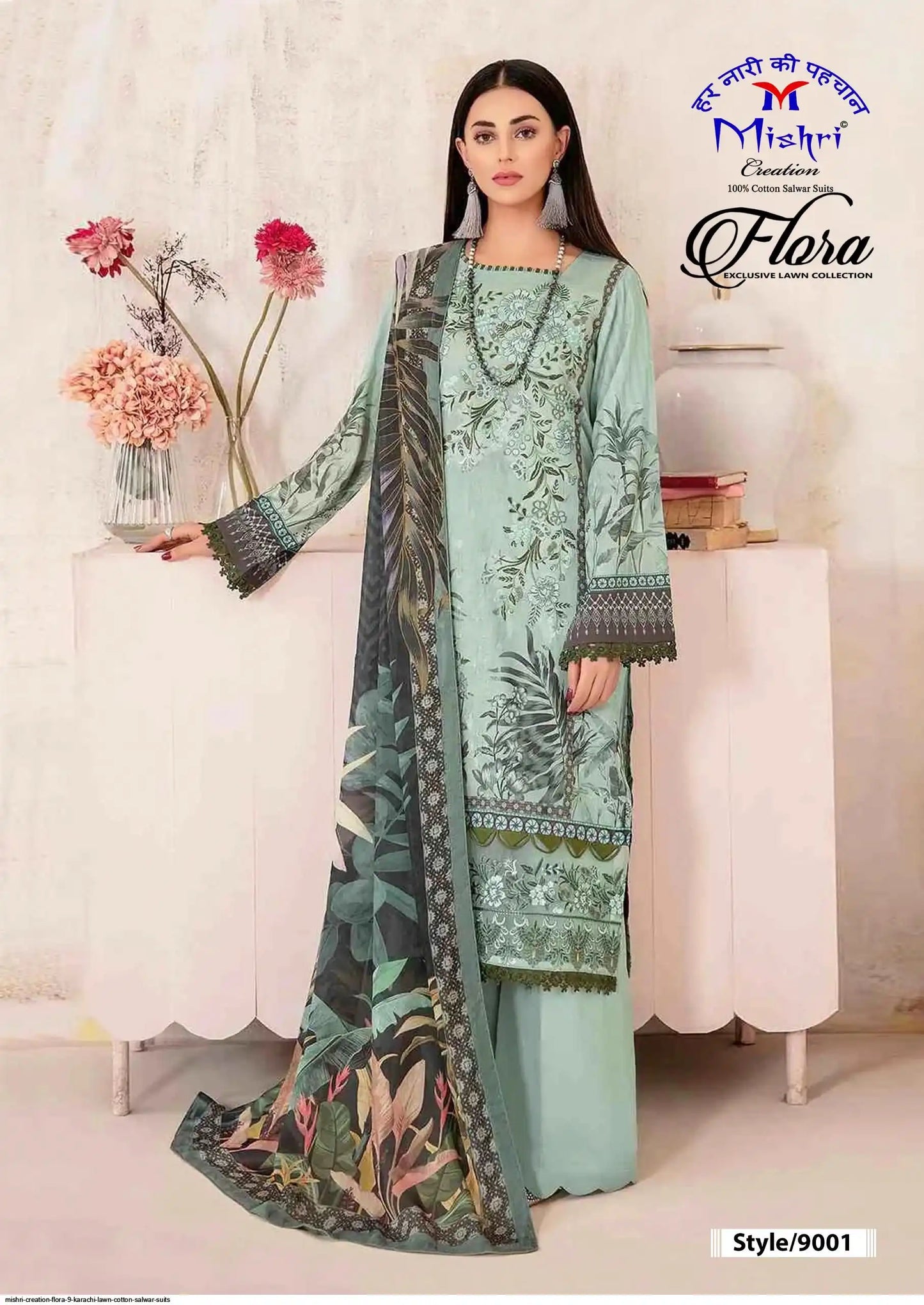 MISHRI CREATION FLORA 9 KARACHI LAWN COTTON SALWAR SUITS