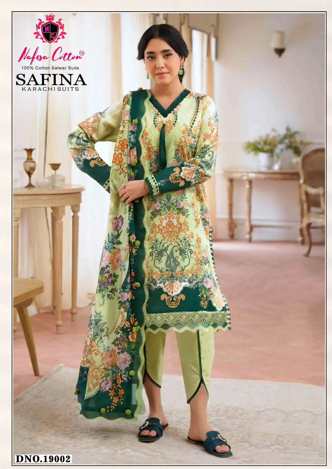 NAFISHA COTTON SAFINA KARACHI SUITS VOL 19 PURE SOFT DRESS MATERIAL