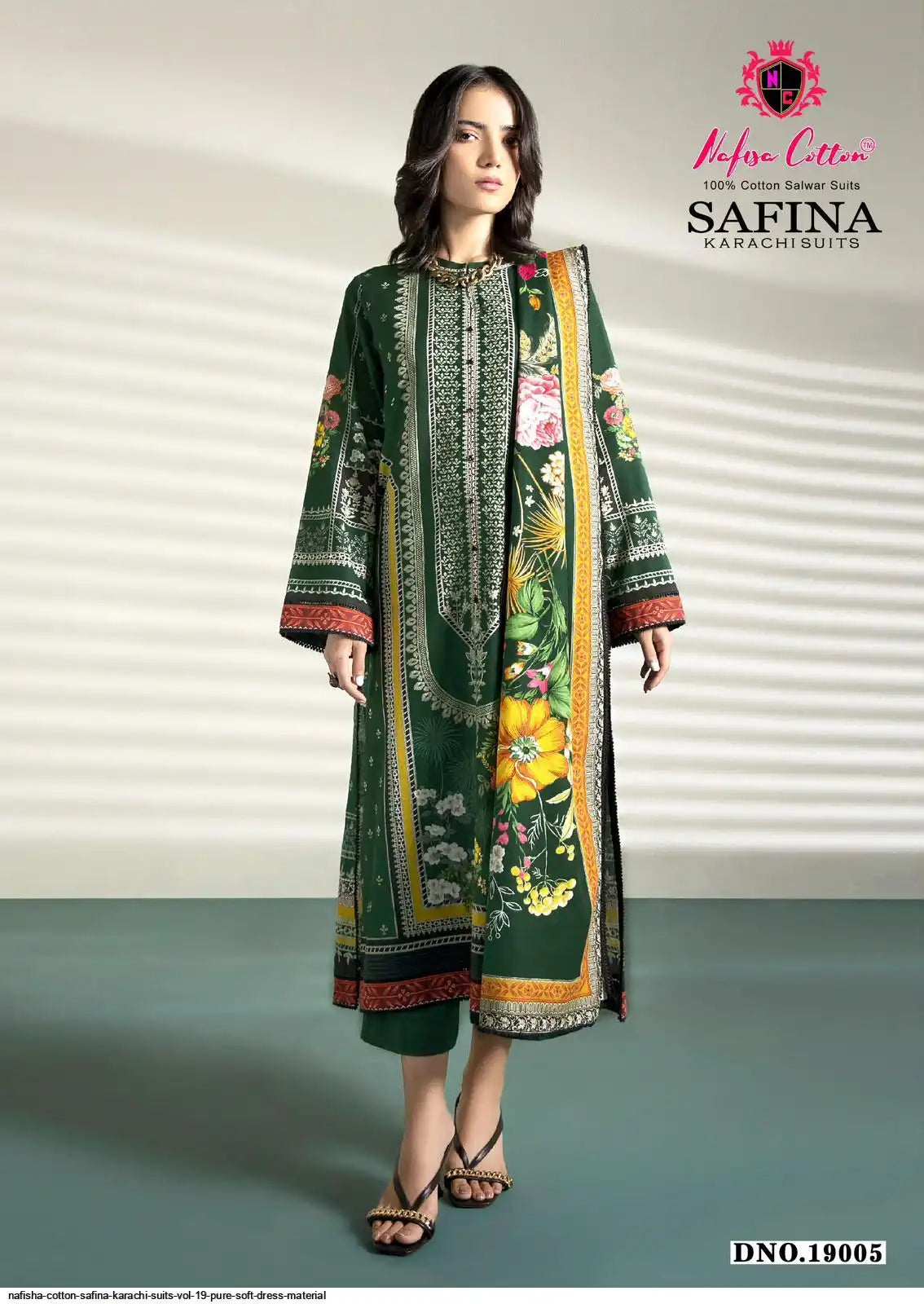 NAFISHA COTTON SAFINA KARACHI SUITS VOL 19 PURE SOFT DRESS MATERIAL