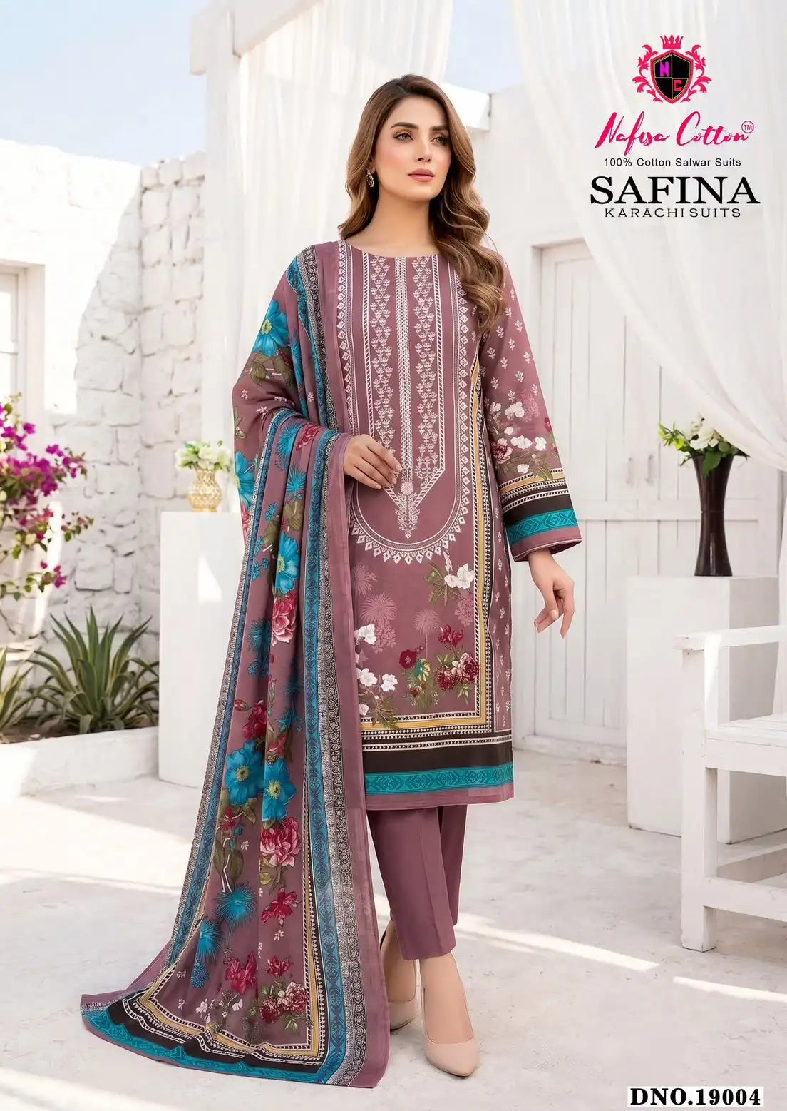 NAFISHA COTTON SAFINA KARACHI SUITS VOL 19 PURE SOFT DRESS MATERIAL