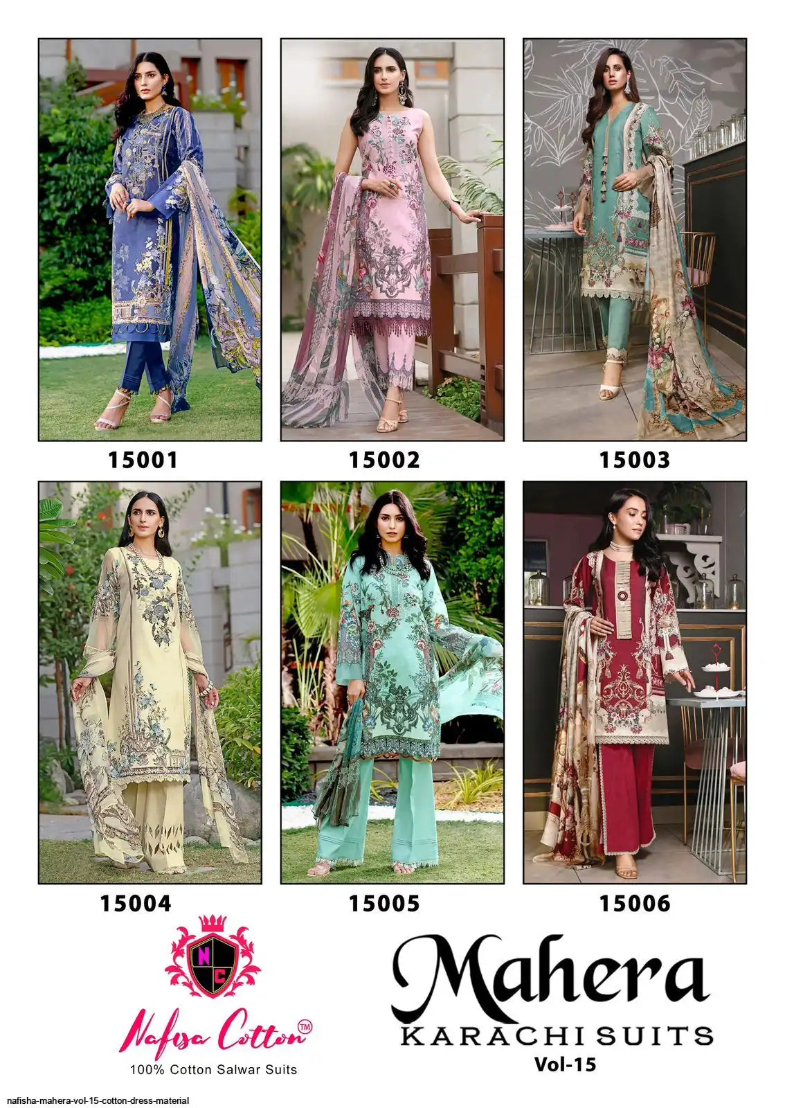 NAFISHA MAHERA VOL 15 COTTON DRESS MATERIAL