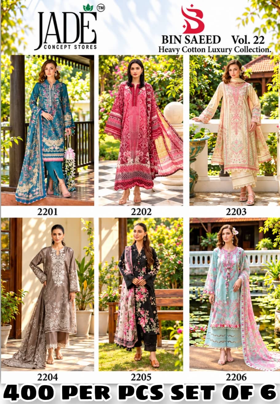Jade Bin Saeed Vol.22 Pure Cotton catalogue