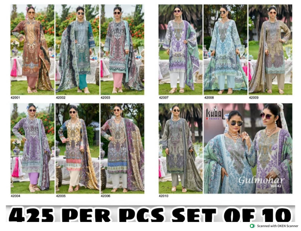 Ishaal Gulmohar Vol.42 Pure Cotton catalogue