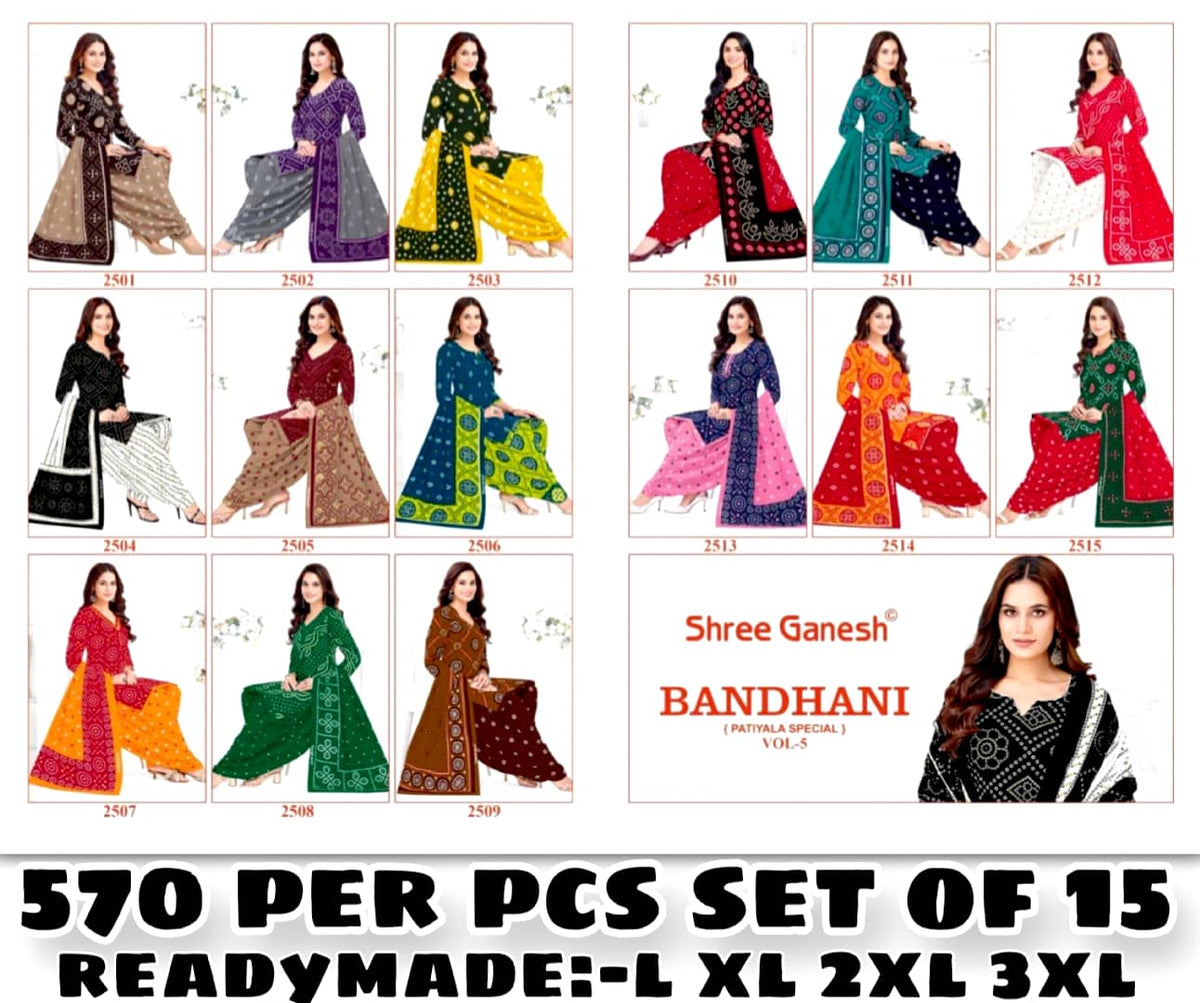 Bandhani Vol.5 Readymade Mix Cotton catalogue