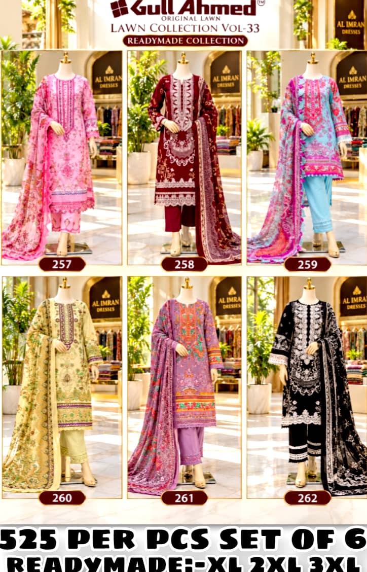Gul Ahmed Lawn Collection Vol.33 Readymade Pure Cotton catalogue