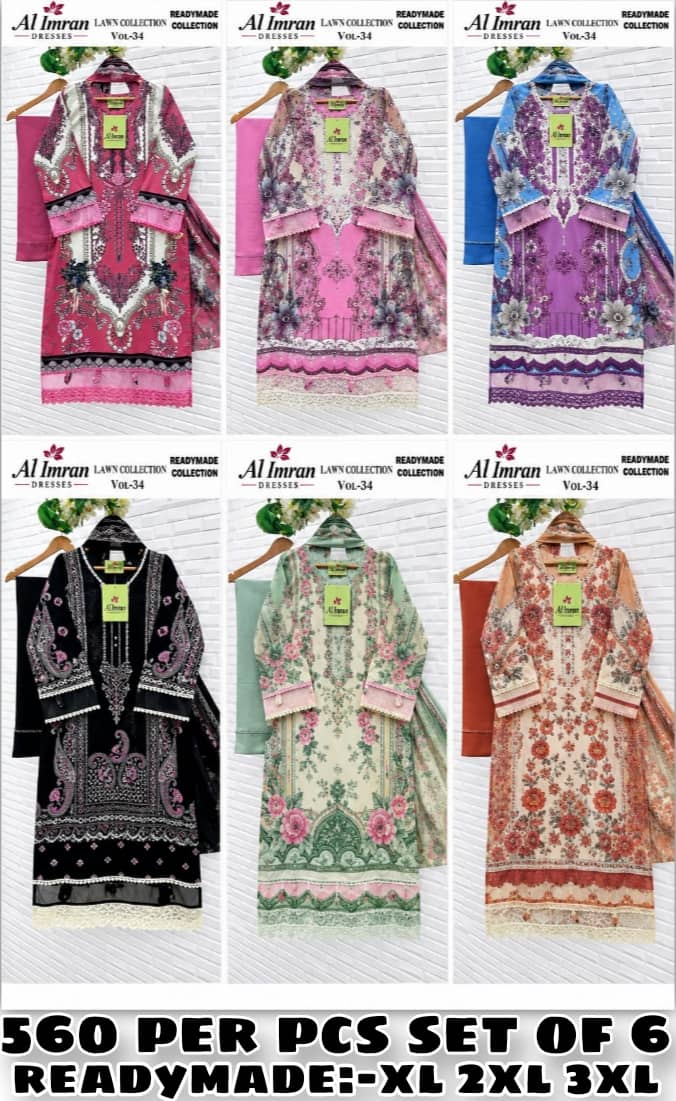 Lawn Collection Vol.34 Readymade Pure Cotton catalogue