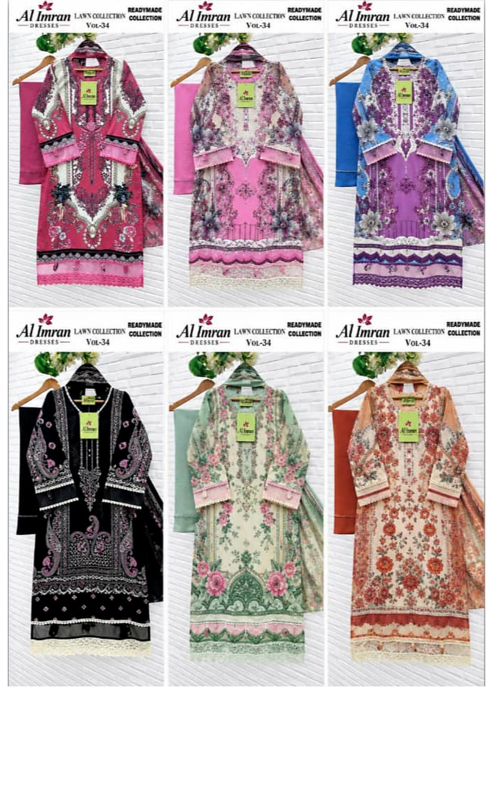 Lawn Collection Vol.34 by Al Imran Dresses Readymade Pure Cotton catalogue