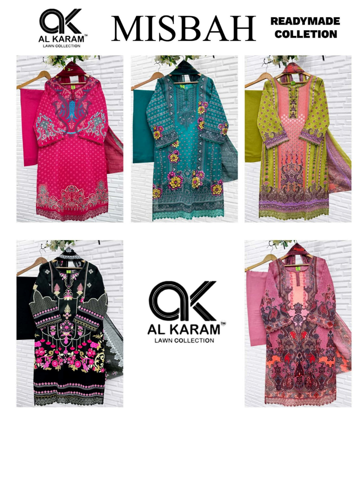 Misbah Lawn Collection by Al Karam Readymade Pure Cotton catalogue