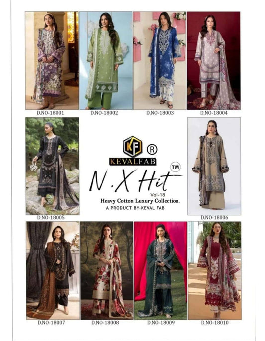 KEVAL FAB NX HIT 18 HEAVY COTTON PRINT DRESS MATERIAL