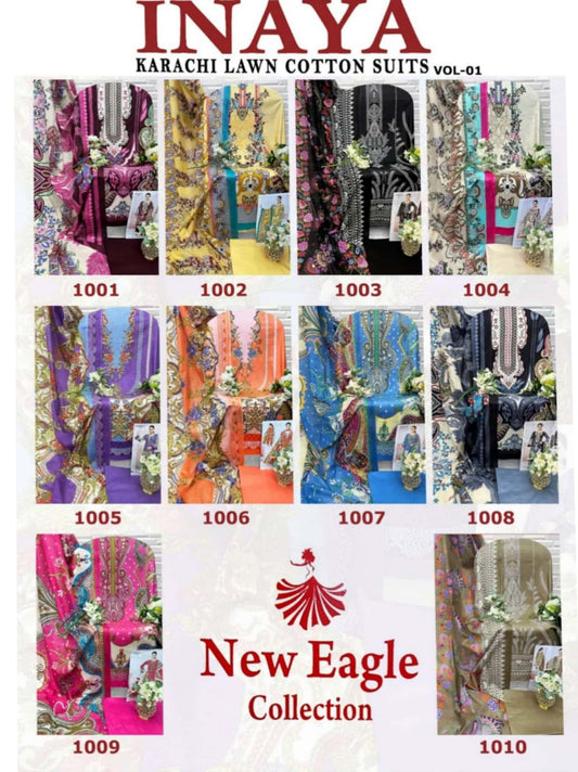 NEW EAGLE INAYA VOL 1 KARACHI SUITS WHOLESALER