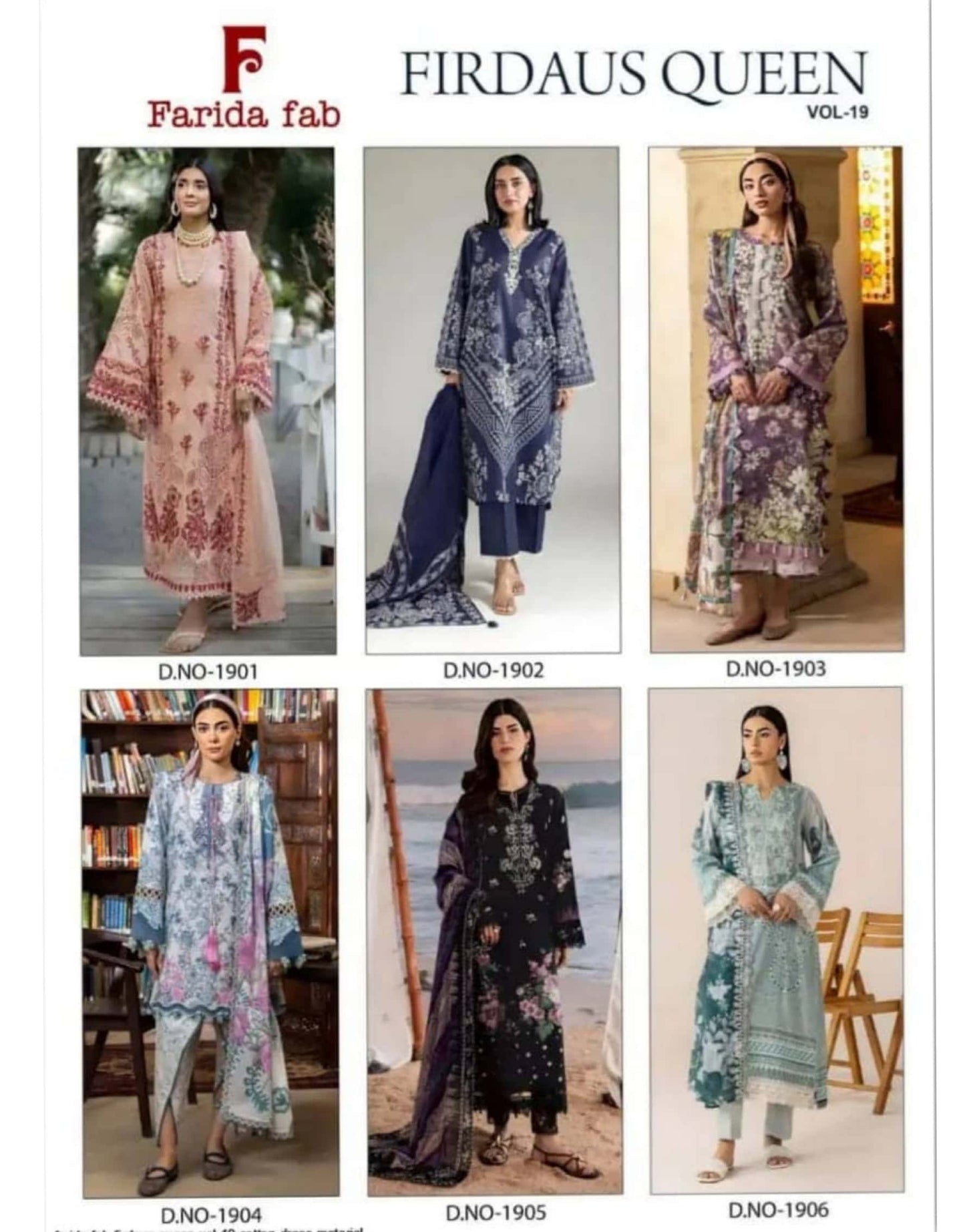 FARIDA FAB FIRDAUS QUEEN VOL 19 COTTON DRESS MATERIAL