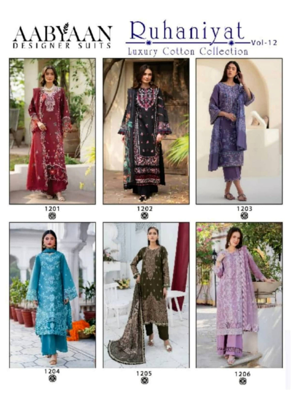 Ruhaniyat Vol-12 Pure Cotton 6 Pcs Set