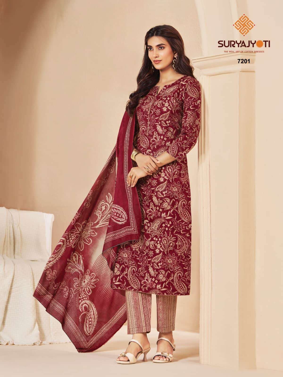 SURYAJYOTI TRENDY COTTON VOL 72 TOP BOTTOM DUPATTA ALL COTTON