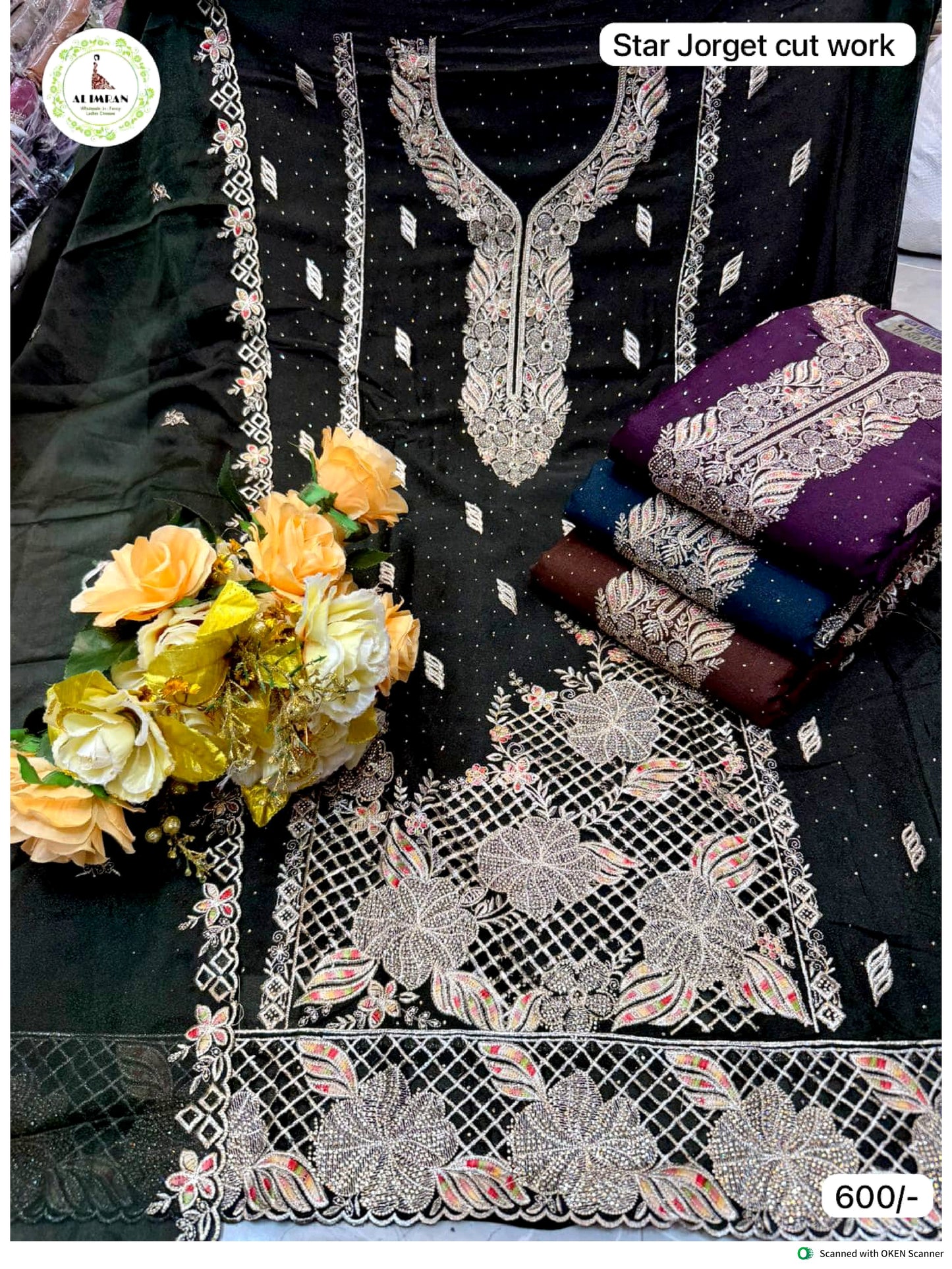 Star Georgette Cut Work Suit