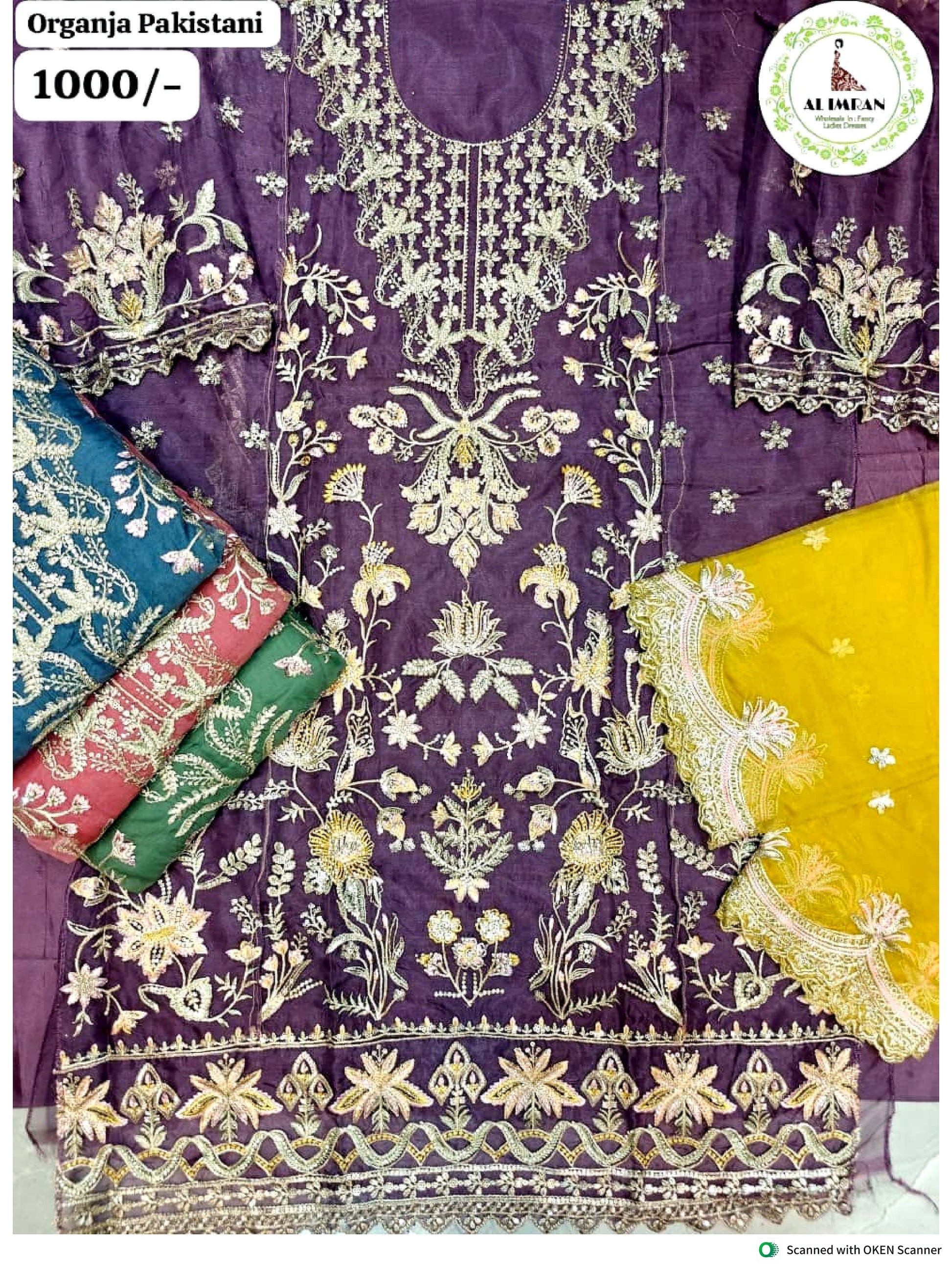 Organza Pakistani Work Suit