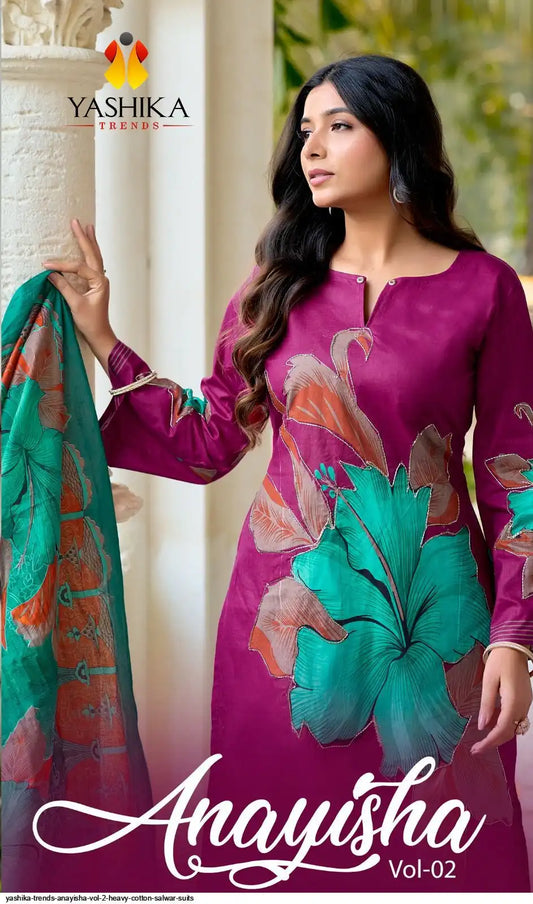 YASHIKA TRENDS ANAYISHA VOL 2 HEAVY COTTON SALWAR SUITS