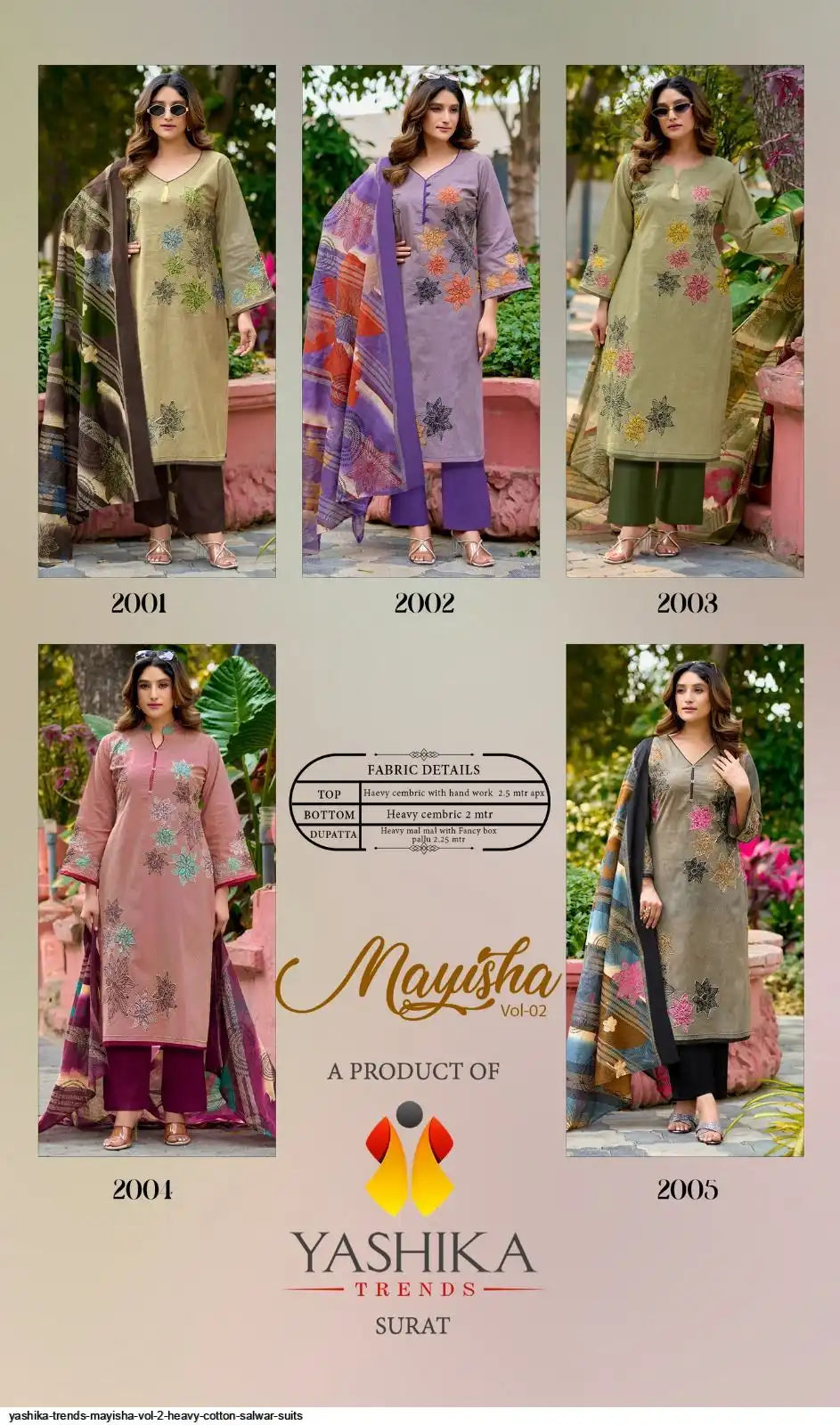 YASHIKA TRENDS MAYISHA VOL 2 HEAVY COTTON SALWAR SUITS