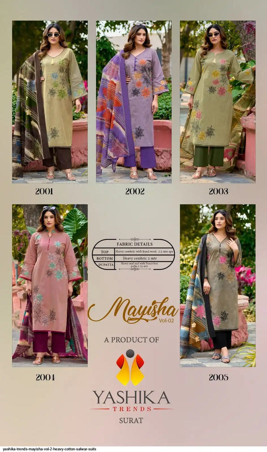 YASHIKA TRENDS MAYISHA VOL 2 HEAVY COTTON SALWAR SUITS